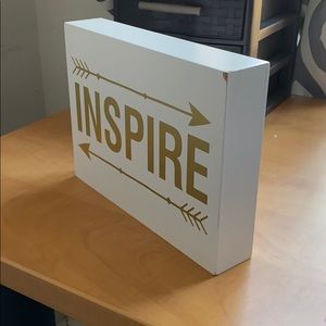 Inspire wood sign